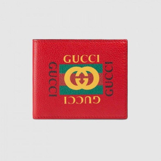 Replica Gucci Print bi-fold wallet red 496309 Replica Gucci Print bi-fold wallet red 496309