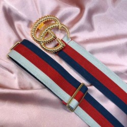 Fake Gucci Web elastic belt with torchon Double G buckle 524101 Replica