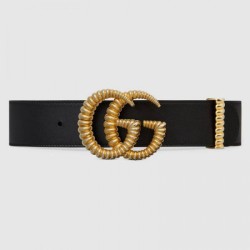 Fake Gucci belt with torchon Double G buckle black 524105 Replica