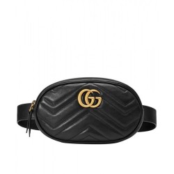 Replica Gucci GG Marmont Matelasse Leather Belt Bag 476434 Black