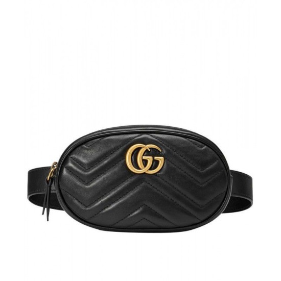 Replica Gucci GG Marmont Matelasse Leather Belt Bag 476434 Black Replica Gucci GG Marmont Matelasse Leather Belt Bag 476434 Black