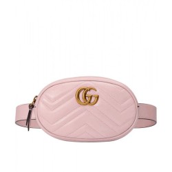Fake Gucci GG Marmont Matelasse Leather Belt Bag 476434 Pink Replica