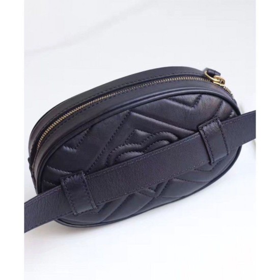 Replica Gucci GG Marmont Matelasse Leather Belt Bag 476434 Black Replica Gucci GG Marmont Matelasse Leather Belt Bag 476434 Black