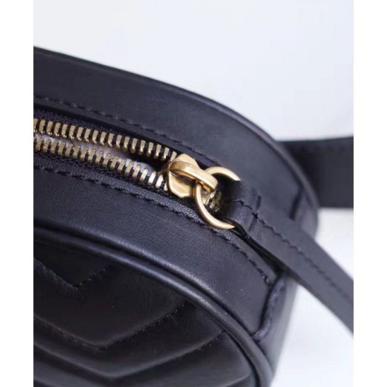 Replica Gucci GG Marmont Matelasse Leather Belt Bag 476434 Black Replica Gucci GG Marmont Matelasse Leather Belt Bag 476434 Black