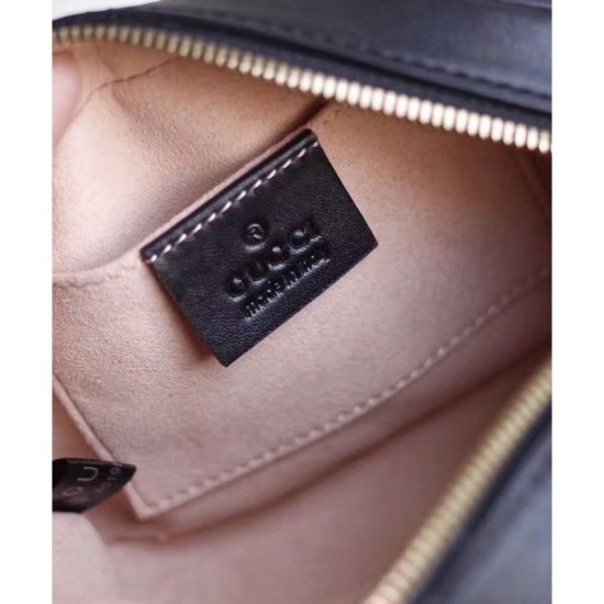Replica Gucci GG Marmont Matelasse Leather Belt Bag 476434 Black Replica Gucci GG Marmont Matelasse Leather Belt Bag 476434 Black