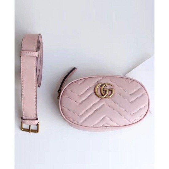 Replica Gucci GG Marmont Matelasse Leather Belt Bag 476434 Pink Fake Gucci GG Marmont Matelasse Leather Belt Bag 476434 Pink Replica
