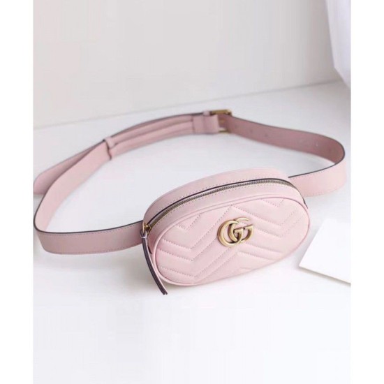 Replica Gucci GG Marmont Matelasse Leather Belt Bag 476434 Pink Fake Gucci GG Marmont Matelasse Leather Belt Bag 476434 Pink Replica