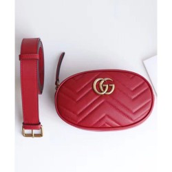 Replica Gucci GG Marmont Matelasse Leather Belt Bag 476434 Red