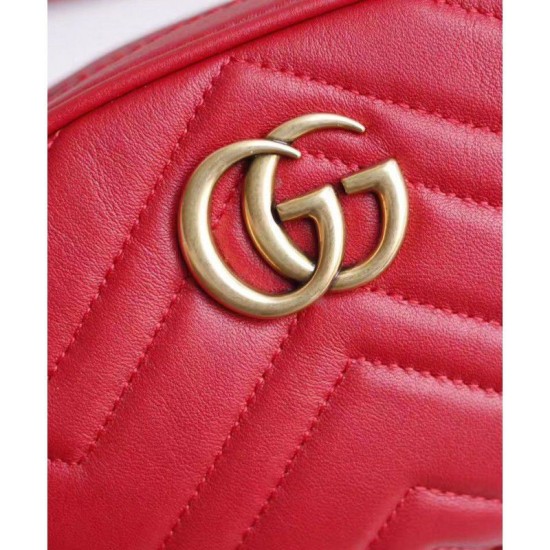Fake Gucci GG Marmont Matelasse Leather Belt Bag 476434 Red Replica Replica Gucci GG Marmont Matelasse Leather Belt Bag 476434 Red