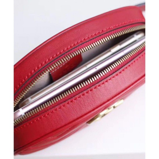 Fake Gucci GG Marmont Matelasse Leather Belt Bag 476434 Red Replica Replica Gucci GG Marmont Matelasse Leather Belt Bag 476434 Red