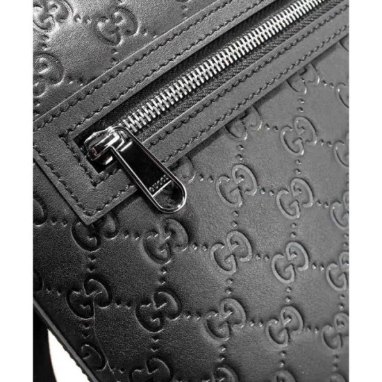 Replica Gucci Signature Leather Messenger 406408 Black Replica Gucci Signature Leather Messenger 406408 Black