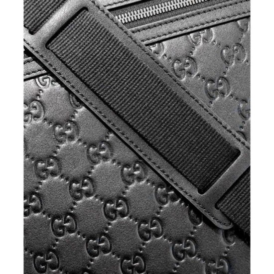 Replica Gucci Signature Leather Messenger 406408 Black Replica Gucci Signature Leather Messenger 406408 Black