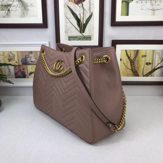 Replica Gucci GG Marmont Matelasse Shoulder Bag 453569 Nude 