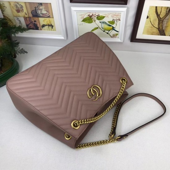 Replica Gucci GG Marmont Matelasse Shoulder Bag 453569 Nude 