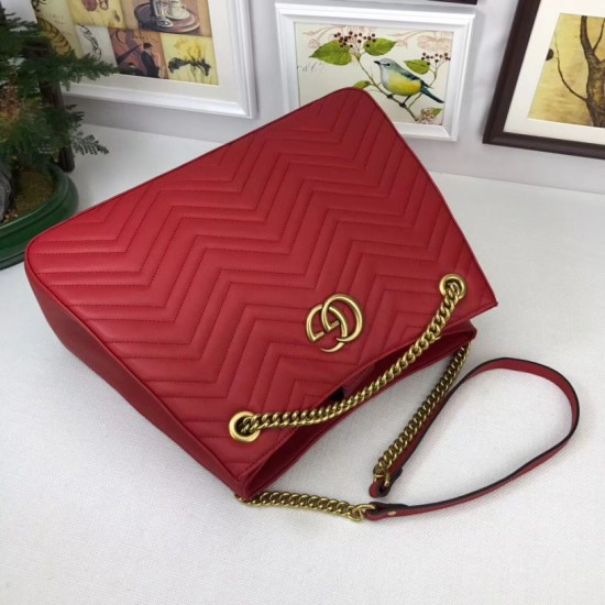 Replica Gucci GG Marmont Matelasse Shoulder Bag 453569 Red