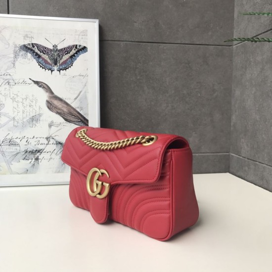 Replica Gucci GG Marmont Matelasse Mini Bag 443497 Red Fake Gucci GG Marmont Matelasse Mini Bag 443497 Red Replica