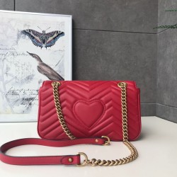 Fake Gucci GG Marmont Matelasse Mini Bag 443497 Red Replica