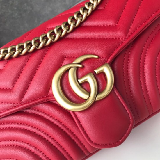 Replica Gucci GG Marmont Matelasse Mini Bag 443497 Red Fake Gucci GG Marmont Matelasse Mini Bag 443497 Red Replica