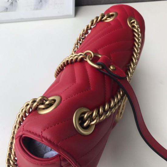 Replica Gucci GG Marmont Matelasse Mini Bag 443497 Red Fake Gucci GG Marmont Matelasse Mini Bag 443497 Red Replica