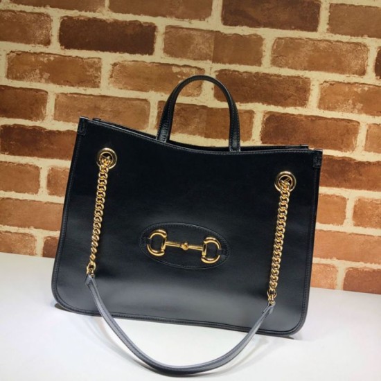 Replica Gucci 1955 Horsebit Medium Tote Bag 621144 Black