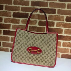 Fake Gucci 1955 Horsebit Medium Tote Bag 623694 Red Replica