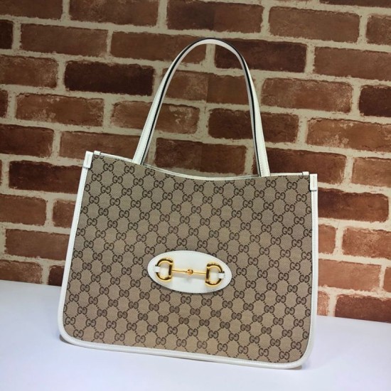 Replica Gucci 1955 Horsebit Medium Tote Bag 623694 White Replica Gucci 1955 Horsebit Medium Tote Bag 623694 White