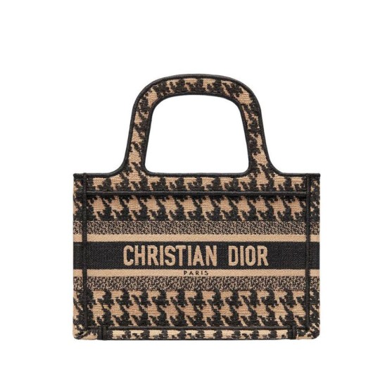 Fake Christian Dior Mini Houndstooth Embroidery Book Tote Handbag Cream Replica Fake Christian Dior Mini Houndstooth Embroidery Book Tote Handbag Cream Replica