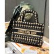 Fake Christian Dior Mini Houndstooth Embroidery Book Tote Handbag Cream Replica Fake Christian Dior Mini Houndstooth Embroidery Book Tote Handbag Cream Replica
