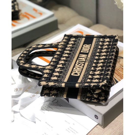 Fake Christian Dior Mini Houndstooth Embroidery Book Tote Handbag Cream Replica Fake Christian Dior Mini Houndstooth Embroidery Book Tote Handbag Cream Replica