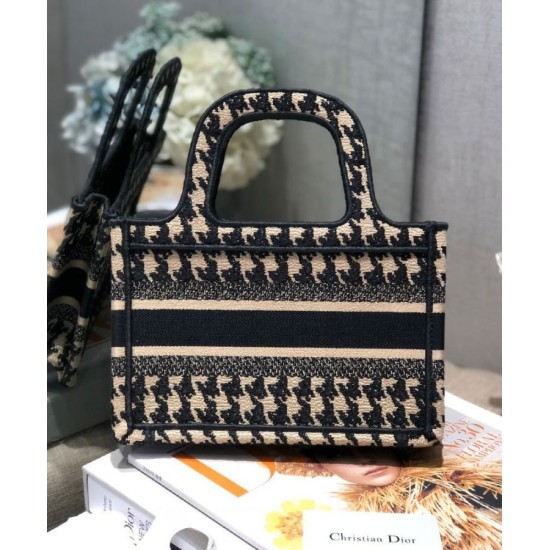 Fake Christian Dior Mini Houndstooth Embroidery Book Tote Handbag Cream Replica Fake Christian Dior Mini Houndstooth Embroidery Book Tote Handbag Cream Replica