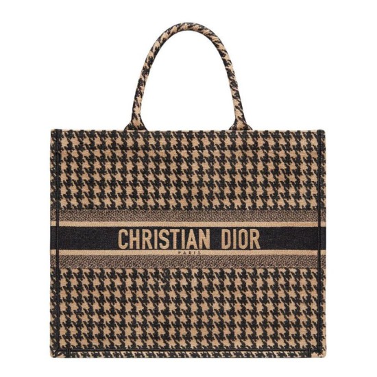Replica Christian Dior Houndstooth Embroidery Book Tote Handbag Cream Replica Christian Dior Houndstooth Embroidery Book Tote Handbag Cream