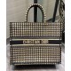 Replica Christian Dior Houndstooth Embroidery Book Tote Handbag Cream Replica Christian Dior Houndstooth Embroidery Book Tote Handbag Cream