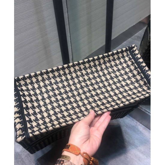 Replica Christian Dior Houndstooth Embroidery Book Tote Handbag Cream Replica Christian Dior Houndstooth Embroidery Book Tote Handbag Cream