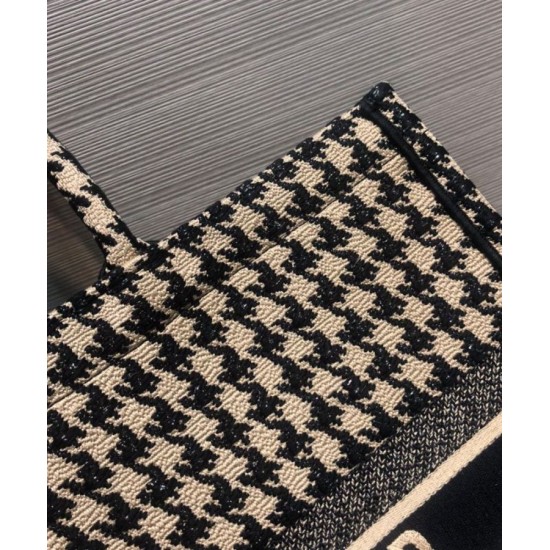 Replica Christian Dior Houndstooth Embroidery Book Tote Handbag Cream Replica Christian Dior Houndstooth Embroidery Book Tote Handbag Cream