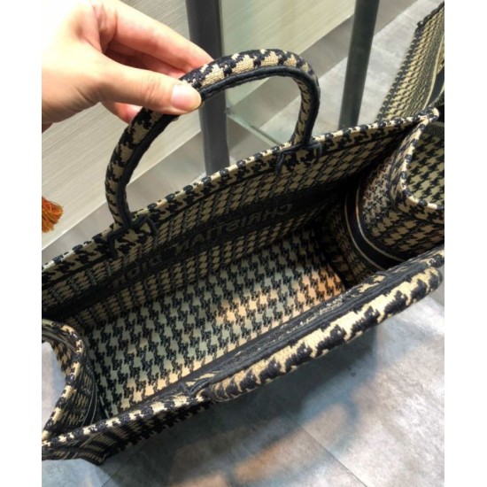Replica Christian Dior Houndstooth Embroidery Book Tote Handbag Cream Replica Christian Dior Houndstooth Embroidery Book Tote Handbag Cream