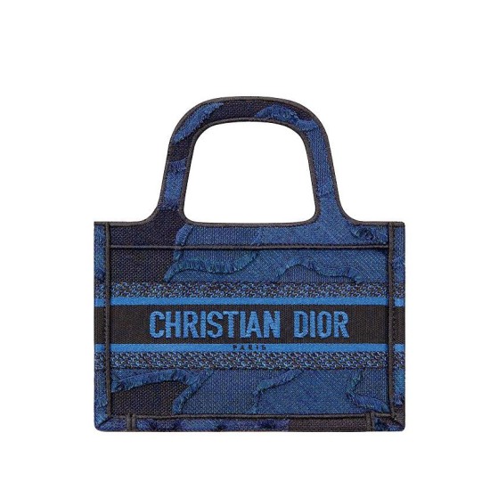 Replica Christian Dior Book Tote Mini Camouflage Embroidered Tote Dark Blue Fake Christian Dior Book Tote Mini Camouflage Embroidered Tote Dark Blue Replica