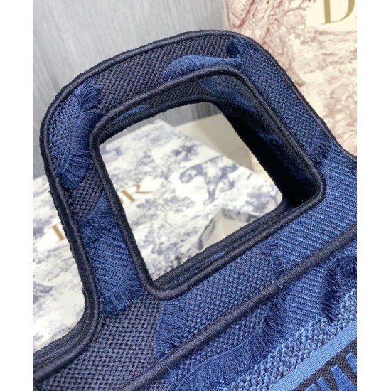 Replica Christian Dior Book Tote Mini Camouflage Embroidered Tote Dark Blue Fake Christian Dior Book Tote Mini Camouflage Embroidered Tote Dark Blue Replica