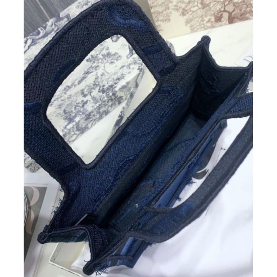 Replica Christian Dior Book Tote Mini Camouflage Embroidered Tote Dark Blue Fake Christian Dior Book Tote Mini Camouflage Embroidered Tote Dark Blue Replica