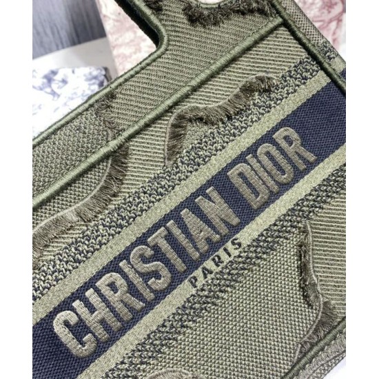 Replica Christian Dior Book Tote Mini Camouflage Embroidered Tote Green Fake Christian Dior Book Tote Mini Camouflage Embroidered Tote Green Replica