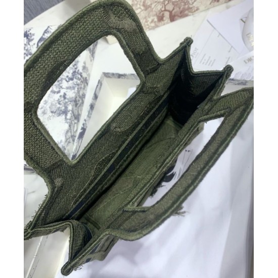 Replica Christian Dior Book Tote Mini Camouflage Embroidered Tote Green Fake Christian Dior Book Tote Mini Camouflage Embroidered Tote Green Replica