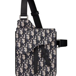 Replica Christian Dior Saddle Pouch Dark Blue