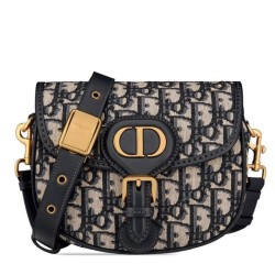 Replica Christian Dior Small Dior Bobby Handbag Dark Blue