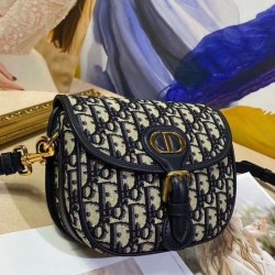 Replica Christian Dior Small Dior Bobby Handbag Dark Blue