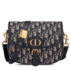 Replica Christian Dior Medium Dior Bobby Handbag Dark Blue