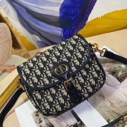 Replica Christian Dior Medium Dior Bobby Handbag Dark Blue