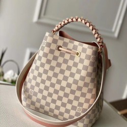 Fake Louis Vuitton NeoNoe MM With Braided Handle Damier Azur N40344 Replica