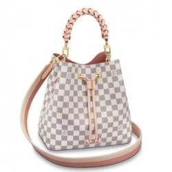 Fake Louis Vuitton NeoNoe MM With Braided Handle Damier Azur N40344 Replica