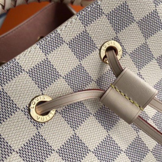 Fake Louis Vuitton NeoNoe MM With Braided Handle Damier Azur N40344 Replica