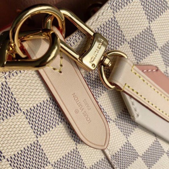 Fake Louis Vuitton NeoNoe MM With Braided Handle Damier Azur N40344 Replica