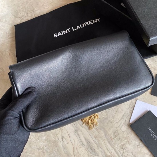 Fake YSL Saint Laurent Monogram Kate 99 With Tassel Lambskin Black Replica Replica YSL Saint Laurent Monogram Kate 99 With Tassel Lambskin Black